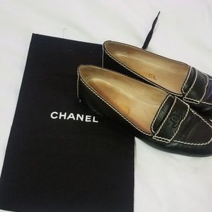 Authentic CHANEL Black Penny Loafers